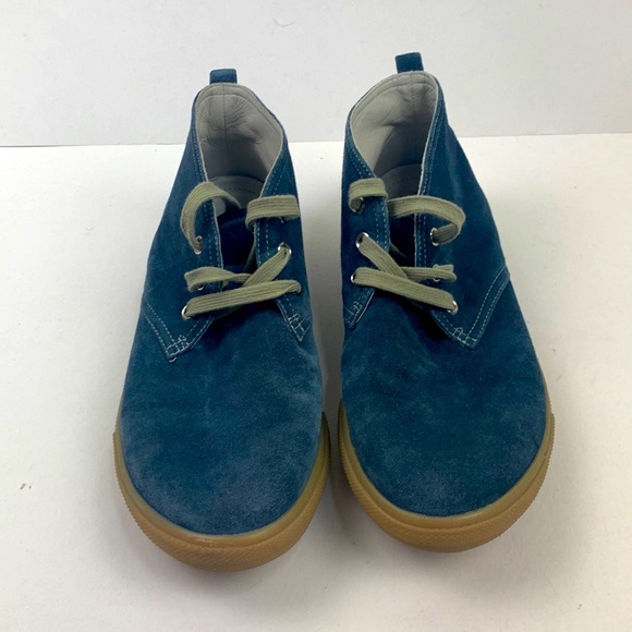navy suede prada trainers
